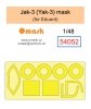 Omask 54052 Jak-3 (Yak-3) mask (for Eduard) 1/48